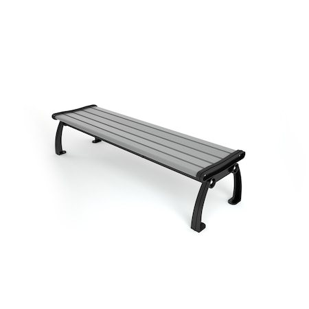 Frog Furnishings Gray 6' Heritage Backless Bench with Black Frame PB 6GRABFHERBAC